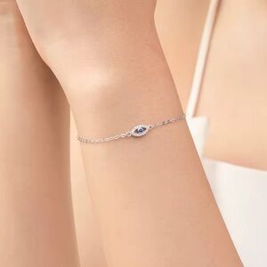 Elegant Silver Evil Eye Bracelet. Lucky GAZE Bracelet. Christmas gifts 🧿